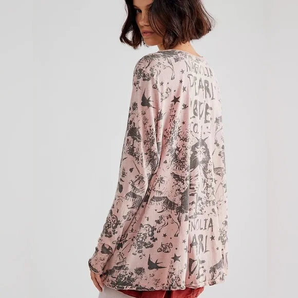 NWT-Free People Magnolia Pearl Love Cat Long Sleeve - Picture 2 of 9